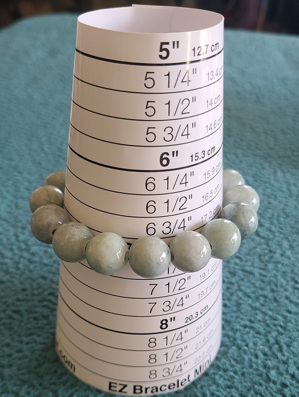 Pale Green Burmese Jade And Jadeite Bead Stretch Bracelet